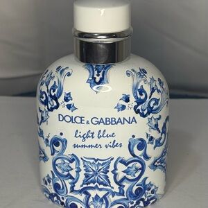 Dolce & Gabbana White Bottle with Blue Floral Motifs - Light Blue Summer Vibes